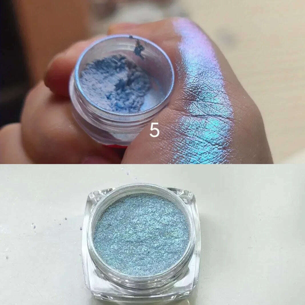 KIMLUD, Glitter Eyeshadow Powder, Long Lasting Chrome Chameleon Holographic Eyeshadow Powder Pigment Eye Makeup For Women Cosmetic, 05, KIMLUD APPAREL - Womens Clothes