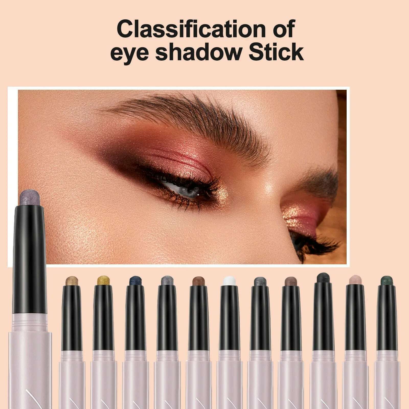 KIMLUD, Glitter Matte Eye shadow Stick Pencil Eyeshadow Makeup Waterproof Bicolor Shimmer Cosmetics Beauty Makeup Tool Gifts for Girls, KIMLUD Womens Clothes