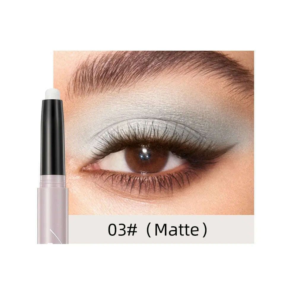 KIMLUD, Glitter Matte Eye shadow Stick Pencil Eyeshadow Makeup Waterproof Bicolor Shimmer Cosmetics Beauty Makeup Tool Gifts for Girls, C / One Size, KIMLUD APPAREL - Womens Clothes