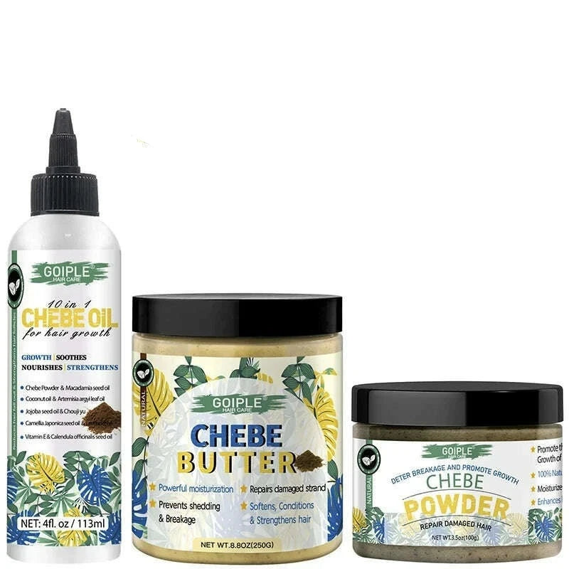 GOIPLE African Chebe Powder Repair Dry Damaged Moisturizer Strengthens Hair Regrowth Butter Mask Promote Growth Oil Scalp Care - KIMLUD