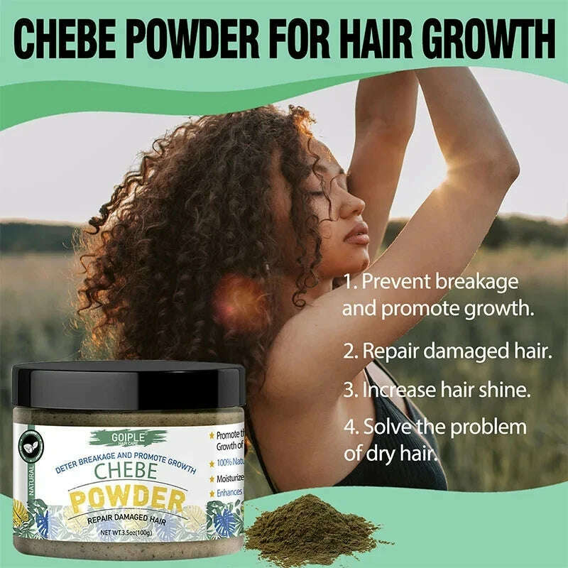 GOIPLE African Chebe Powder Repair Dry Damaged Moisturizer Strengthens Hair Regrowth Butter Mask Promote Growth Oil Scalp Care - KIMLUD