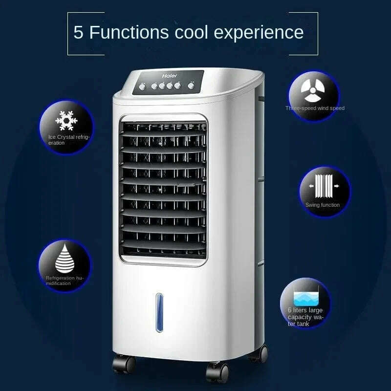 KIMLUD, Haier Air Conditioner Fan Cooling Fan Humidification Refrigeration Bladeless Fan Household Air Conditioner Small Air Conditioner, KIMLUD Womens Clothes