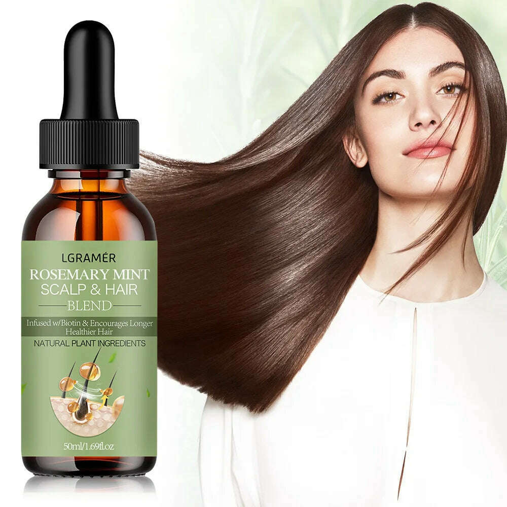 KIMLUD, Hair Growth Essential Oil Rosemary Mint Hair Strengthening Oil Nourishing Treatment For Split Ends Dry Organics Hair Care Oil, KIMLUD Womens Clothes