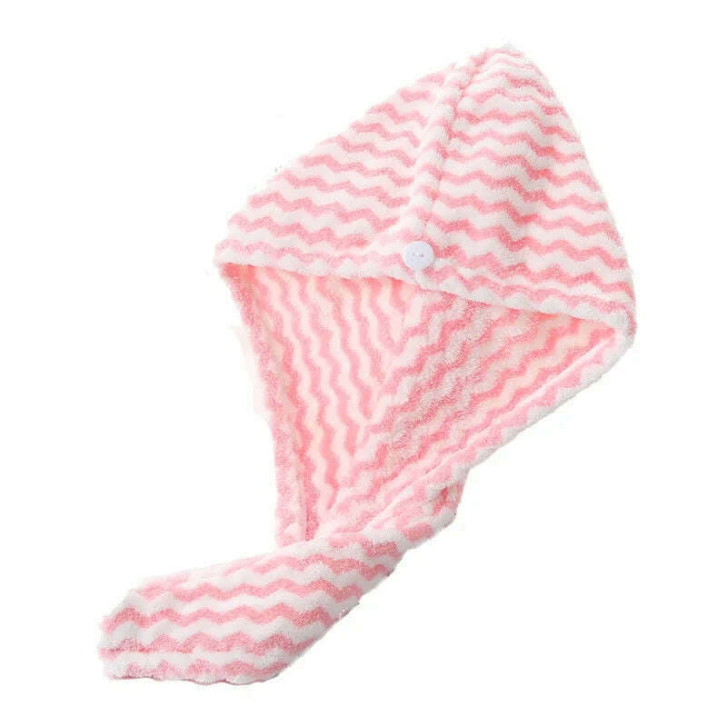 KIMLUD, Hair Towels Bath Head Bamboo Charcoal Fiber Turban Wrap Quick Dry Anti-Frizz Hair Towels For Drying Hair Women Girls Bathroom, Pink, KIMLUD APPAREL - Womens Clothes