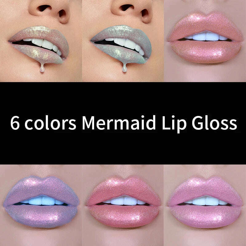 KIMLUD, HANDAIYAN 6 Colors Shiny Liquid Lipstick Diamond Metal Lipgloss Waterproof Long-Wearing Makeup Glossy Lipstick Popular Cosmetics, KIMLUD Womens Clothes