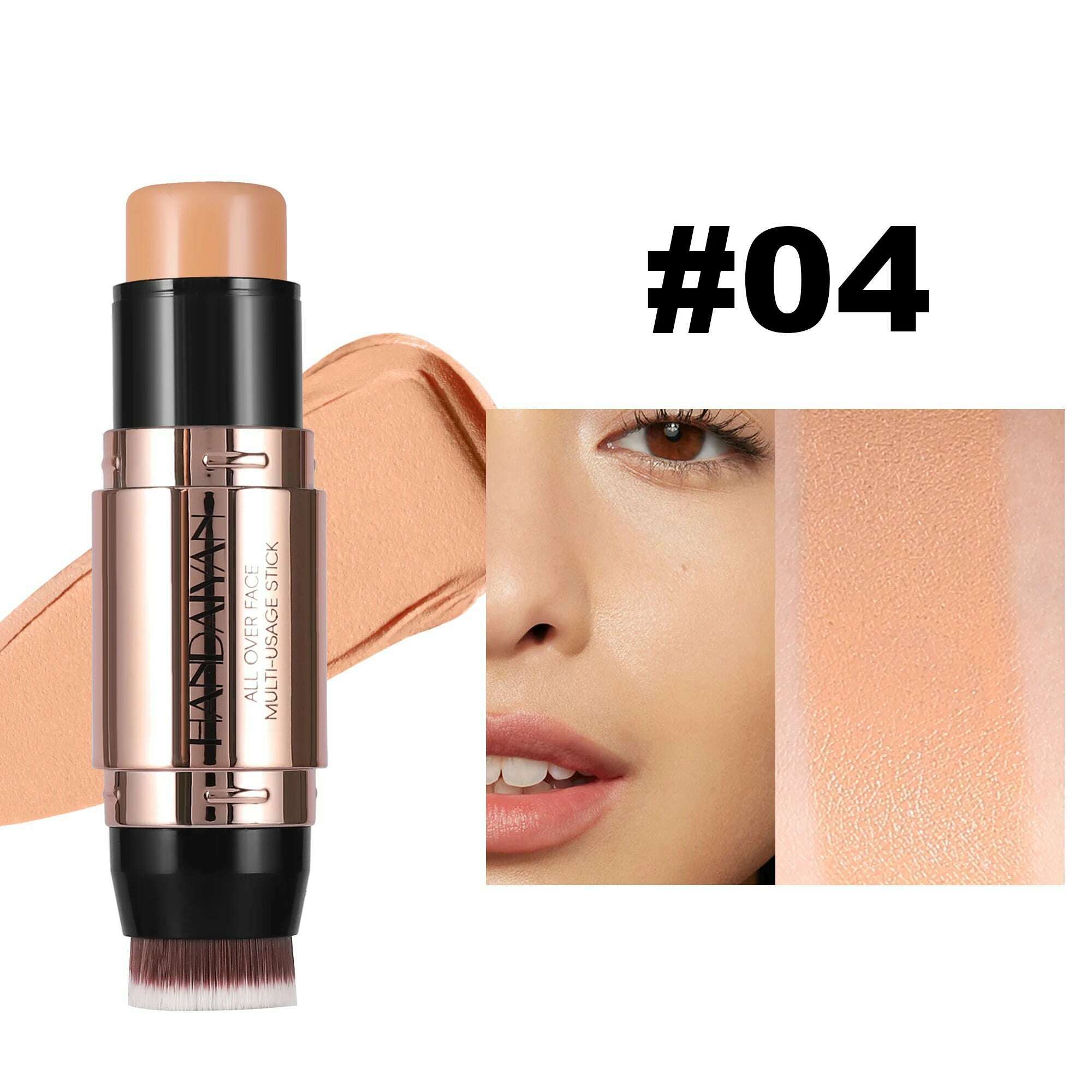 HANDAIYAN dual-ended contour concealer stick with brush lightweight waterproof Long Lasting 8 Colors Choices Women Cosmetics - KIMLUD