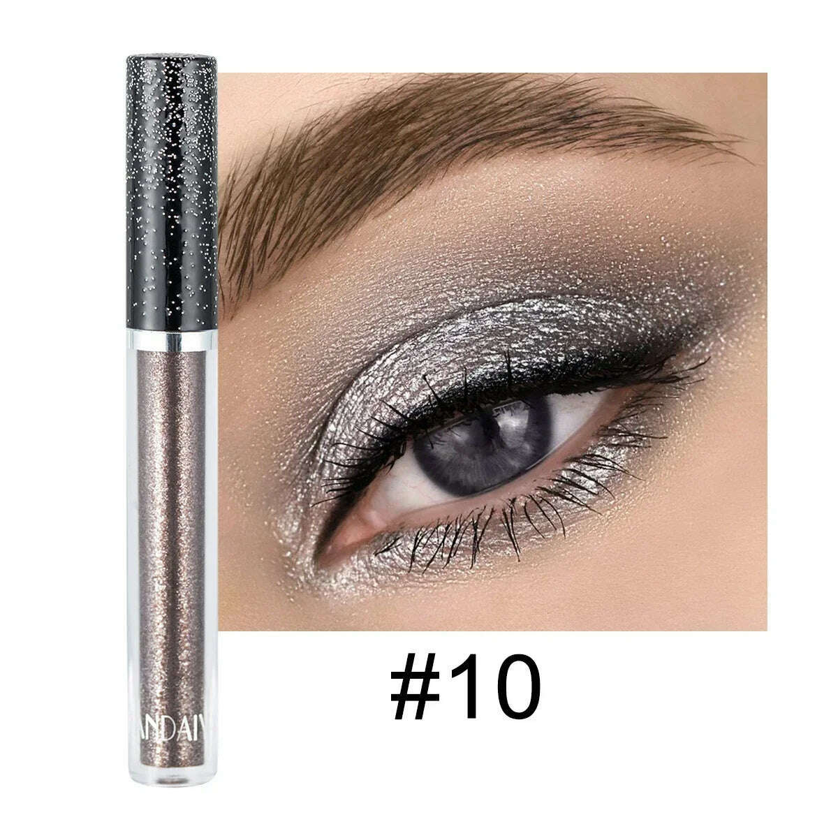 KIMLUD, HANDAIYAN Liquid Eyeshadow Metallic Diamond Shiny Eye Liner Pen Giltter Eyeshadow Palette Lasting Shimmer Brighten Cosmetics, 10, KIMLUD APPAREL - Womens Clothes