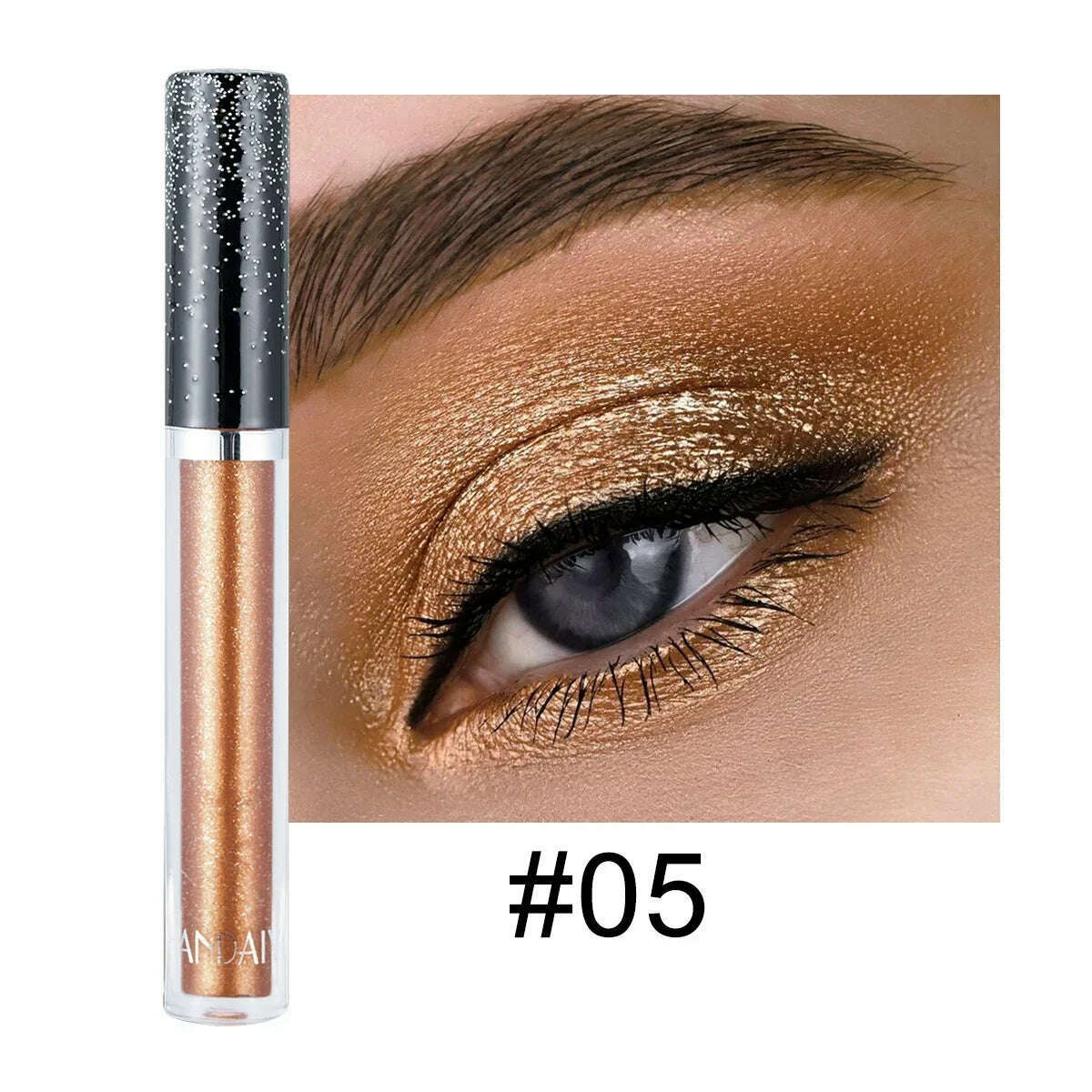 KIMLUD, HANDAIYAN Liquid Eyeshadow Metallic Diamond Shiny Eye Liner Pen Giltter Eyeshadow Palette Lasting Shimmer Brighten Cosmetics, 05, KIMLUD APPAREL - Womens Clothes