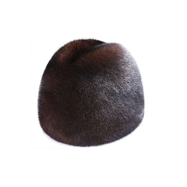 KIMLUD, Hat Winter Men Real Mink Fur Cap Mens Winter Caps Mens Beanie Black Brown Russian Men Warm Knitted Hats Oversized, brown 4 / 55-57cm, KIMLUD APPAREL - Womens Clothes