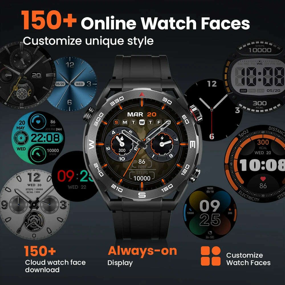 HAYLOU Watch R8 Smartwatch 1.43'' AMOLED HD Display Smart Watch Bluetooth Call & Voice Assistant Mulitary-grade Toughness Watch - KIMLUD