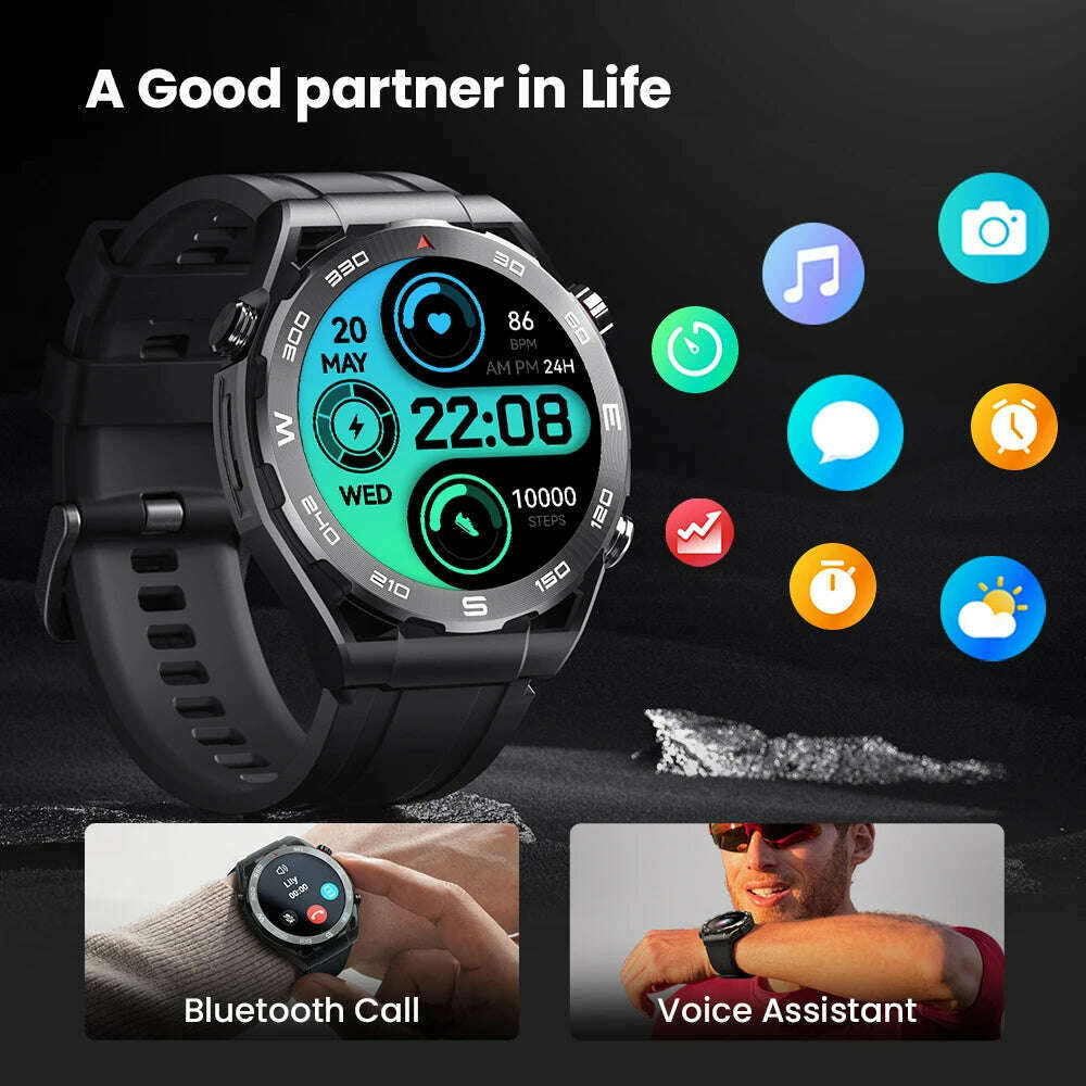 HAYLOU Watch R8 Smartwatch 1.43'' AMOLED HD Display Smart Watch Bluetooth Call & Voice Assistant Mulitary-grade Toughness Watch - KIMLUD