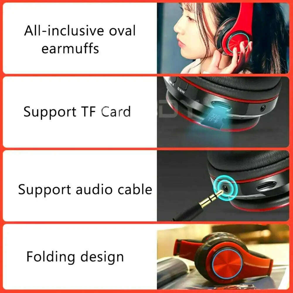 KIMLUD, Headsets Gamer Headphones Blutooth Surround Sound Stereo Wireless Earphone USB With MicroPhone Colourful Light PC Laptop Headset, KIMLUD Womens Clothes