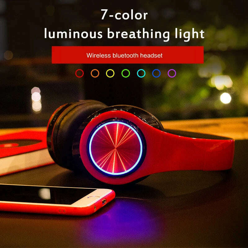 KIMLUD, Headsets Gamer Headphones Blutooth Surround Sound Stereo Wireless Earphone USB With MicroPhone Colourful Light PC Laptop Headset, KIMLUD Womens Clothes