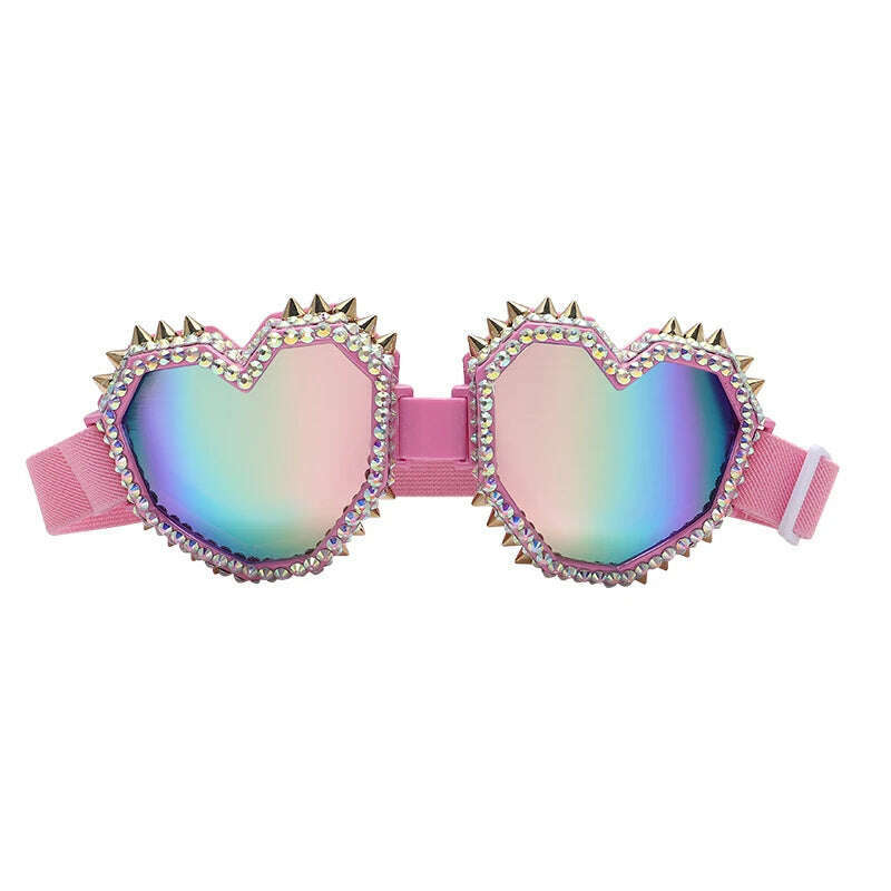 KIMLUD, Heart Shaped Gradient Lens Oversized Sunglasses for Women Stylish Brand Designer Eyeglass with Unique Shape Feminino, KIMLUD Womens Clothes