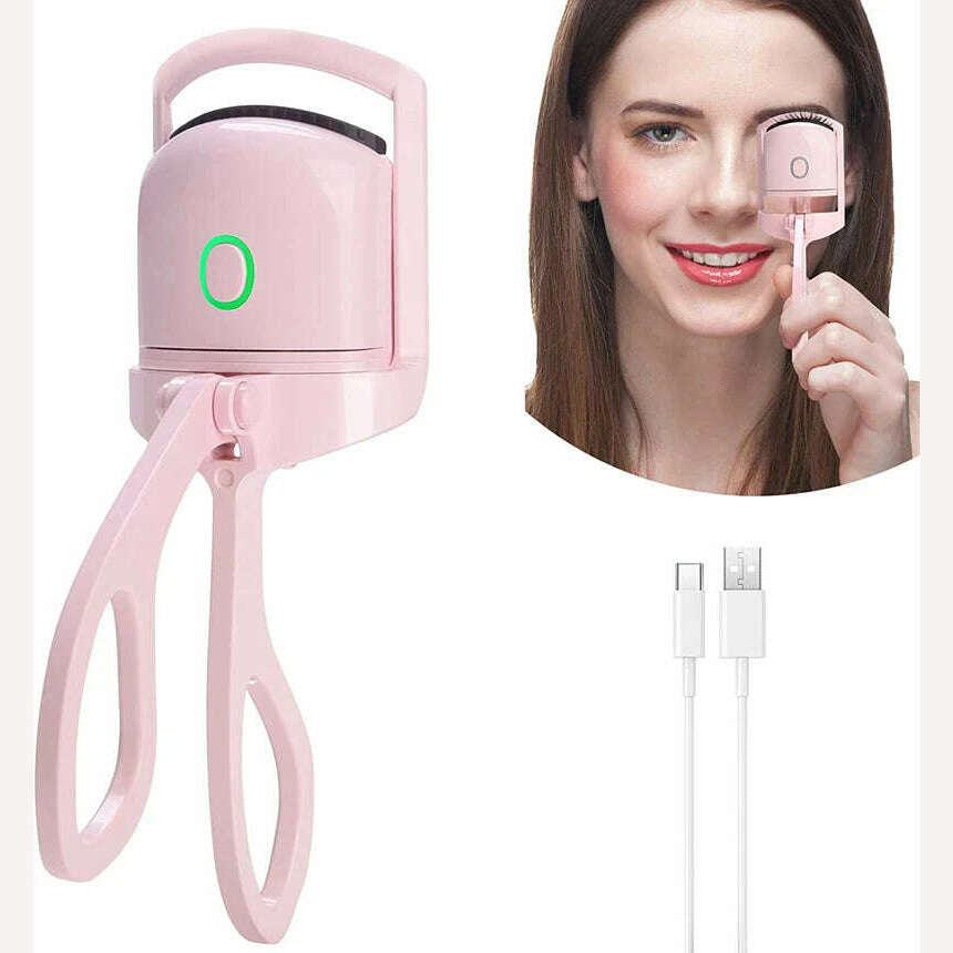 KIMLUD, Heated Eyelashes Curler, USB Rechargeable Electric Eyelash Curlers with 2 Level Temp,Quick Heating & Long-Lasting Curling Effect, KIMLUD Womens Clothes