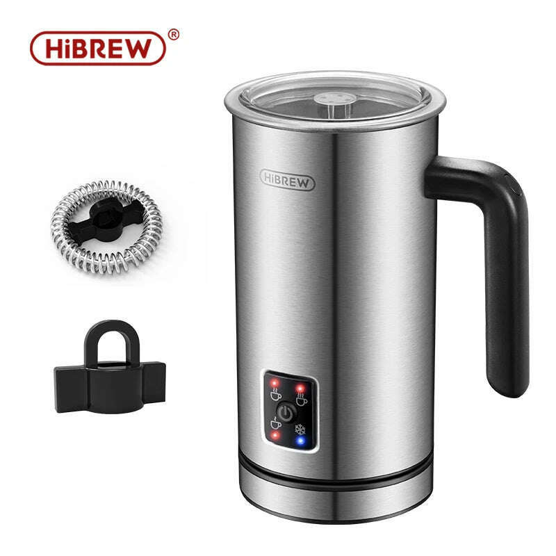 HiBREW 4 in 1 Milk Frother Frothing Foamer Fully automatic Milk Warmer Cold/Hot Latte Cappuccino Chocolate Protein powder M3 - KIMLUD