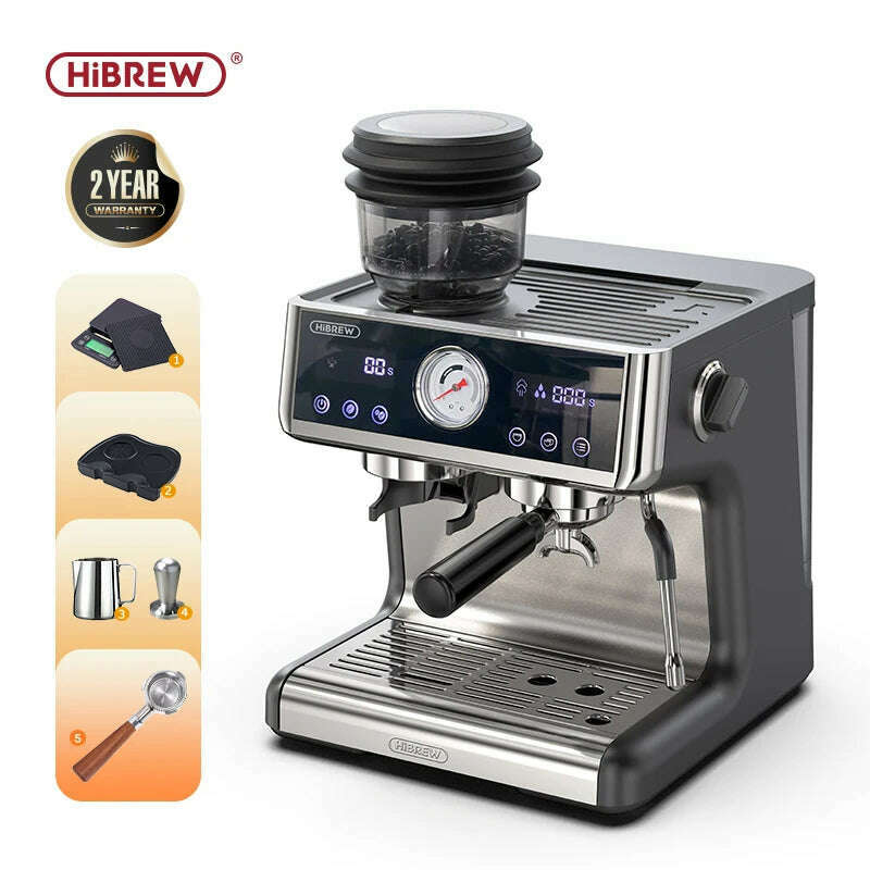 HiBREW Dual Boiler System Barista Pro 20Bar Bean to Espresso Cafetera Coffee Machine with Full Kit for Cafe Hotel Restaurant H7A - KIMLUD