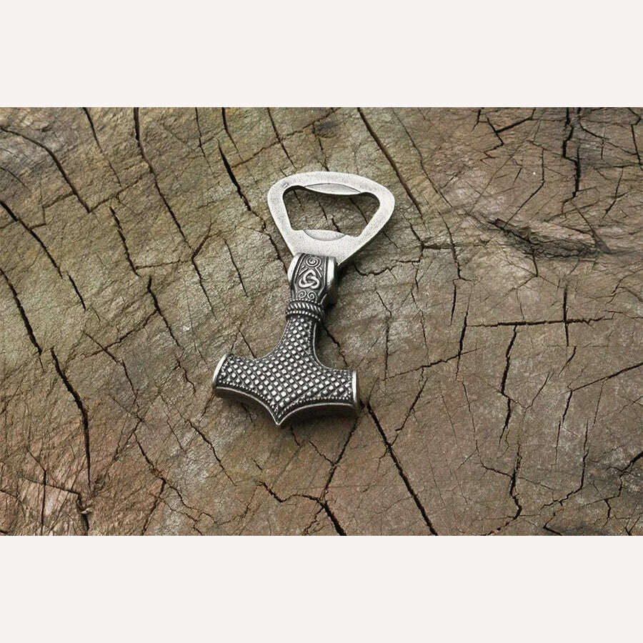 KIMLUD, high quality 316 stainless steel Bottle opener viking  pendant thor's hammer mjolnir Bottle opener norse beer tool, KIMLUD Womens Clothes