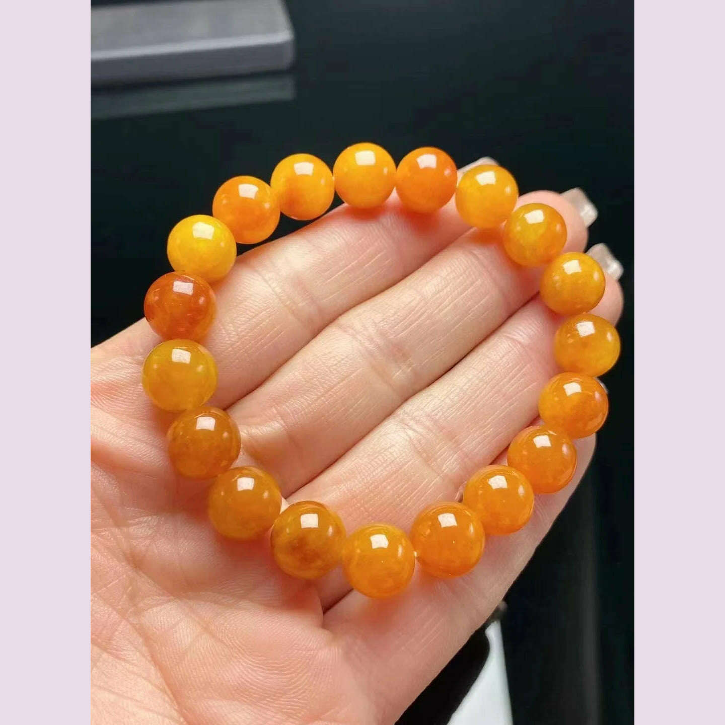 KIMLUD, High Quality Jewelry Rare Natural Yellow Jadeite Hand String Exquisite Elegant Tone Perfect Jade Bracelet Chain Jewellery, Default Title, KIMLUD APPAREL - Womens Clothes