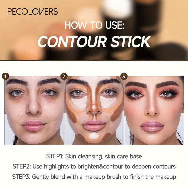 Highlighter Bronzer Stick Face Brightening Blusher Rouge Concealer Pen Long Lasting Corrector Skin Tone Nose Shadow Contouring - KIMLUD