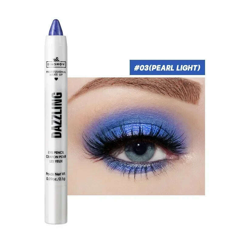 KIMLUD, Highlighter Eyeshadow Pencil Waterproof Glitter Matte Nude Eye Shadow Lying Silkworm Makeup Pigment Cosmetics White Eyeliner Pen, 03, KIMLUD APPAREL - Womens Clothes