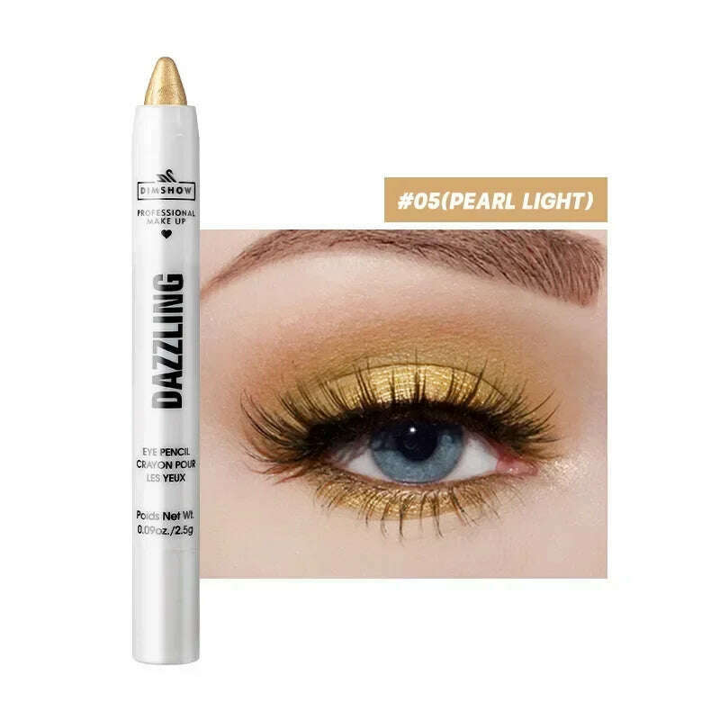 KIMLUD, Highlighter Eyeshadow Pencil Waterproof Glitter Matte Nude Eye Shadow Lying Silkworm Makeup Pigment Cosmetics White Eyeliner Pen, 05, KIMLUD APPAREL - Womens Clothes