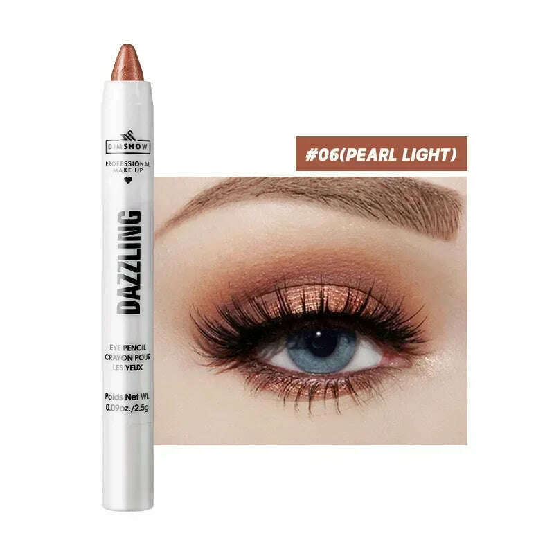 KIMLUD, Highlighter Eyeshadow Pencil Waterproof Glitter Matte Nude Eye Shadow Lying Silkworm Makeup Pigment Cosmetics White Eyeliner Pen, 06, KIMLUD APPAREL - Womens Clothes