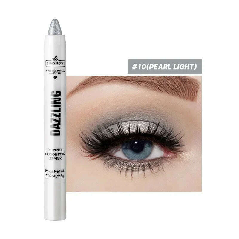 KIMLUD, Highlighter Eyeshadow Pencil Waterproof Glitter Matte Nude Eye Shadow Lying Silkworm Makeup Pigment Cosmetics White Eyeliner Pen, 10, KIMLUD APPAREL - Womens Clothes