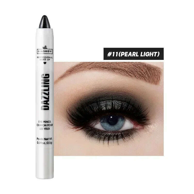 KIMLUD, Highlighter Eyeshadow Pencil Waterproof Glitter Matte Nude Eye Shadow Lying Silkworm Makeup Pigment Cosmetics White Eyeliner Pen, 11, KIMLUD APPAREL - Womens Clothes