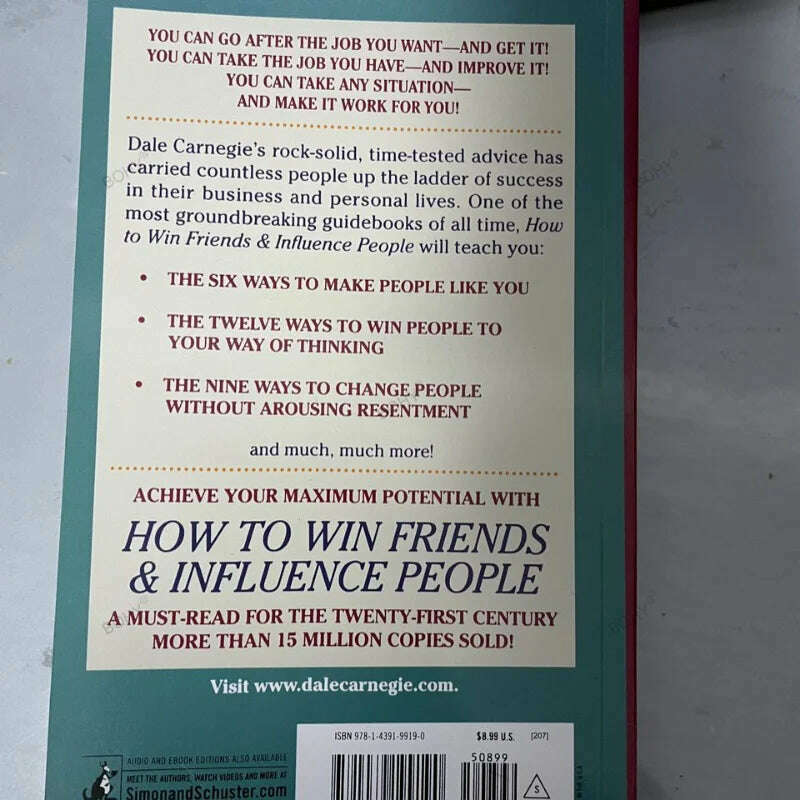 KIMLUD, How To Win Friends & Influence People By Dale Carnegie Interpersonal Communication Skills Self-improvement Reading Book Fo Adult, KIMLUD Womens Clothes