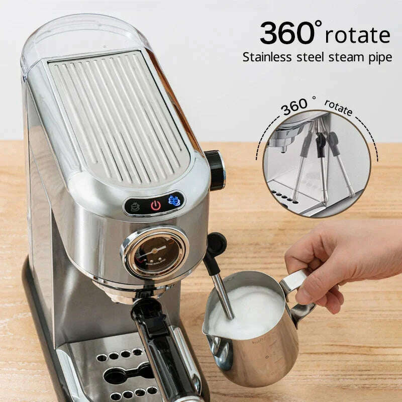 KIMLUD, Italian Espresso Coffee Machine with Cappuccino Moka Bubble Milk Frother 15bar Pump Pressure Semi-Automatic Coffee Maker, KIMLUD Womens Clothes