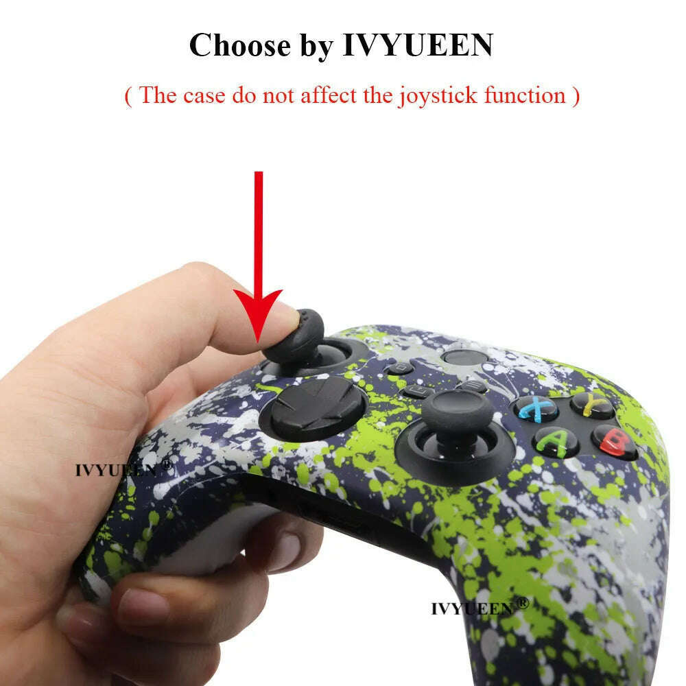 KIMLUD, IVYUEEN for XBox Series S X Wireless Controller Water Transfer Printing Protective Silicone Case Skin with Thumb Stick Grip Caps, KIMLUD Womens Clothes