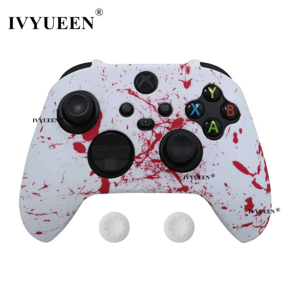 KIMLUD, IVYUEEN for XBox Series S X Wireless Controller Water Transfer Printing Protective Silicone Case Skin with Thumb Stick Grip Caps, Blood, KIMLUD APPAREL - Womens Clothes