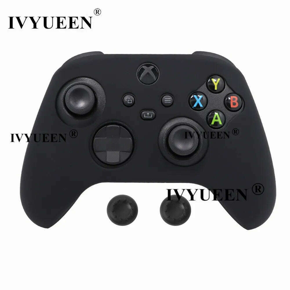 KIMLUD, IVYUEEN for XBox Series S X Wireless Controller Water Transfer Printing Protective Silicone Case Skin with Thumb Stick Grip Caps, Black, KIMLUD APPAREL - Womens Clothes