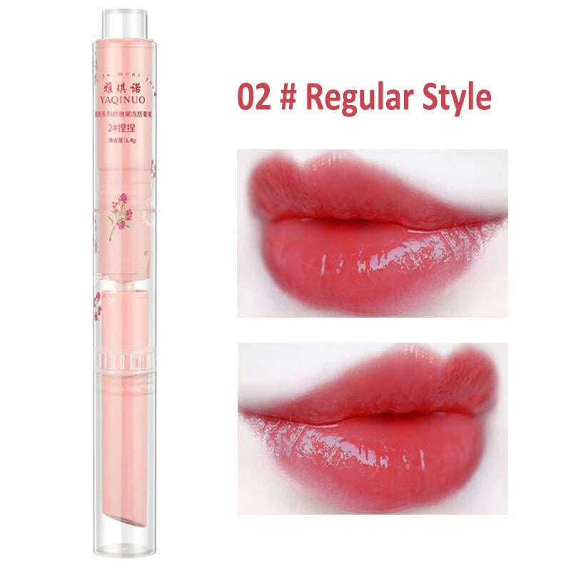 KIMLUD, Jelly Mirror Lipstick Makeup Love Shape Waterproof Non-stick Cup Solid Lip Gloss Clear Long Lasting Moisturizing Lipstick Pen, D02 Regular Style, KIMLUD APPAREL - Womens Clothes