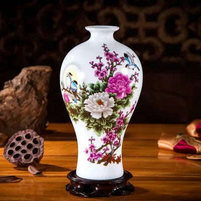 KIMLUD, Jingdezhen Ceramic Vases Pottery Decoration Living Room Flower Arrangement Modern Home Simple TV Cabinet  Ceramic Gift, B2, KIMLUD APPAREL - Womens Clothes