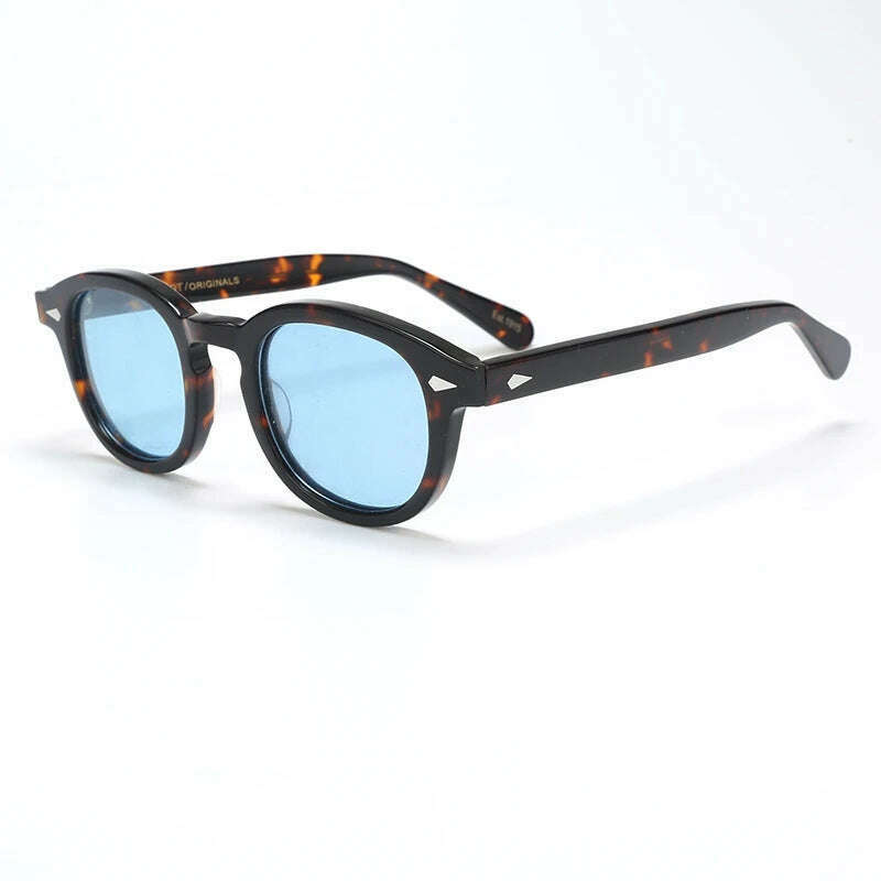 KIMLUD, Johnny Depp Polarized Sunglasses Men Women Luxury Brand Designer Lemtosh Style Sun Glasses For Male Female Oculos, tortoise blue / Size 49mm with box, KIMLUD Womens Clothes