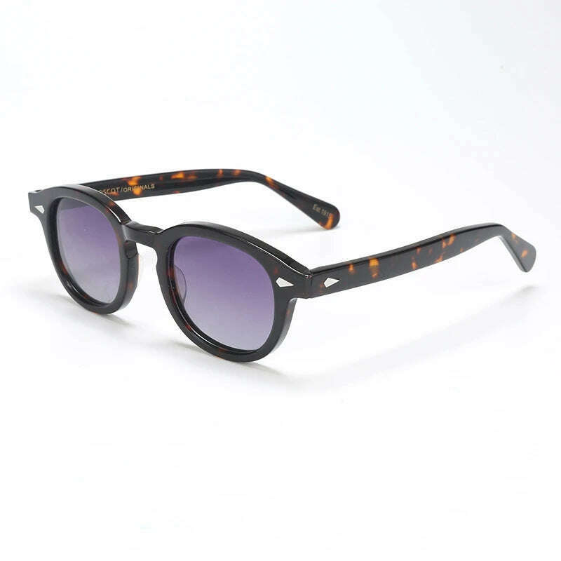 KIMLUD, Johnny Depp Polarized Sunglasses Men Women Luxury Brand Designer Lemtosh Style Sun Glasses For Male Female Oculos, tortoise purple / Size 46mm no box, KIMLUD Womens Clothes