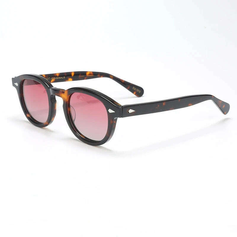 KIMLUD, Johnny Depp Polarized Sunglasses Men Women Luxury Brand Designer Lemtosh Style Sun Glasses For Male Female Oculos, tortoise red / Size 49mm with box, KIMLUD Womens Clothes