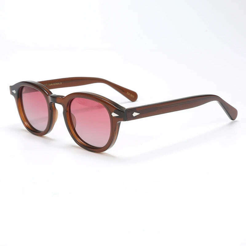 KIMLUD, Johnny Depp Polarized Sunglasses Men Women Luxury Brand Designer Lemtosh Style Sun Glasses For Male Female Oculos, brown red / Size 46mm no box, KIMLUD Womens Clothes