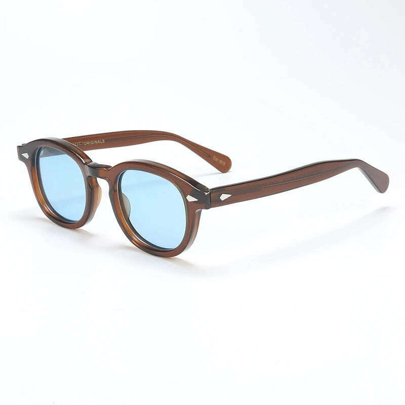 KIMLUD, Johnny Depp Polarized Sunglasses Men Women Luxury Brand Designer Lemtosh Style Sun Glasses For Male Female Oculos, brown blue / Size 49mm no box, KIMLUD Womens Clothes