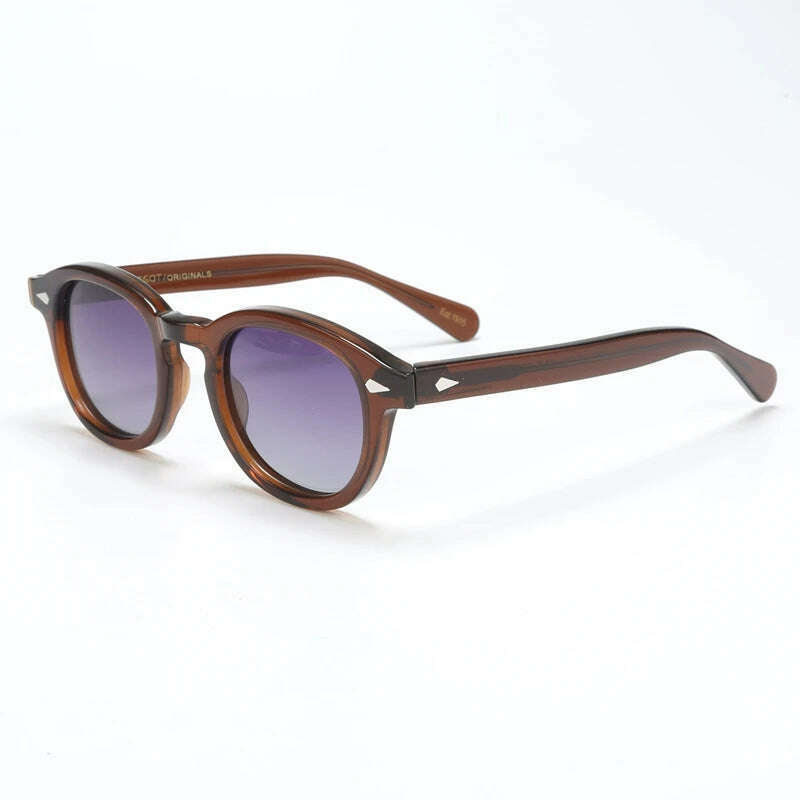 KIMLUD, Johnny Depp Polarized Sunglasses Men Women Luxury Brand Designer Lemtosh Style Sun Glasses For Male Female Oculos, brown purple / Size 46mm no box, KIMLUD Womens Clothes