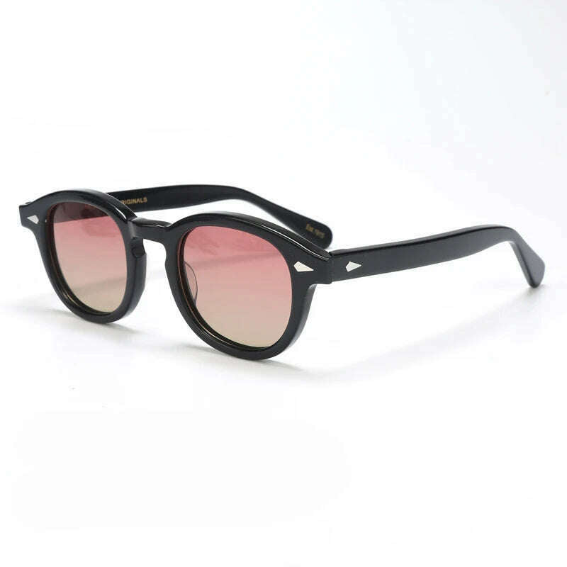 KIMLUD, Johnny Depp Polarized Sunglasses Men Women Luxury Brand Designer Lemtosh Style Sun Glasses For Male Female Oculos, Black-pink-yellow / Size 44mm with box, KIMLUD Womens Clothes