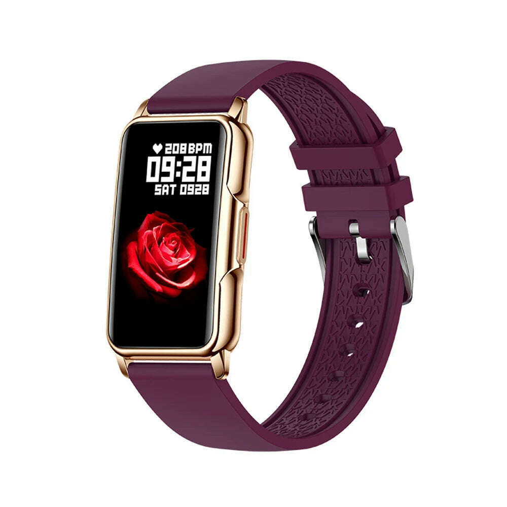 KIMLUD, KAIMORUI Ladies Smart Watch Men Women Heart Rate Blood Oxygen Monitor Fitness Tracker Sports Smartwatch For Huawei Xiaomi Phone, purple silicone, KIMLUD APPAREL - Womens Clothes