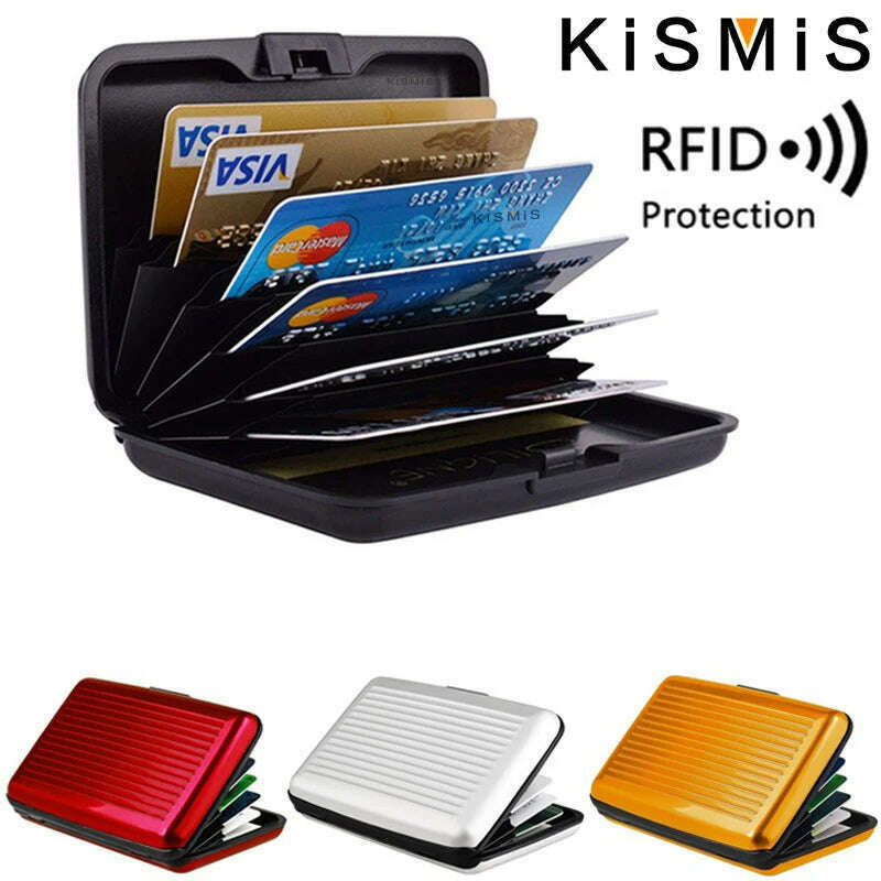 KISMIS RFID Metal Wallet and Business ID Credit Card Women Men Business ID Credit Card,Protector Wallet Card Holder Package Box - KIMLUD