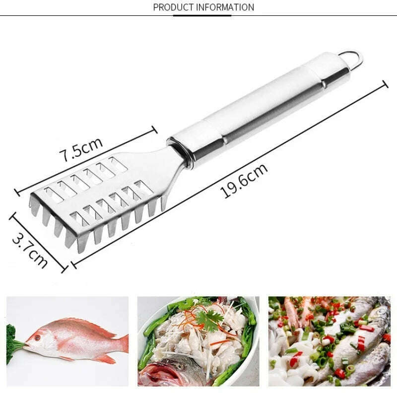 KIMLUD, Kitchen Accessorie Stainless Fish Scales Scraping Graters Fast Remove Fish Cleaning Peeler Scraper Fish Bone Tweezers Tool Gadge, KIMLUD Womens Clothes