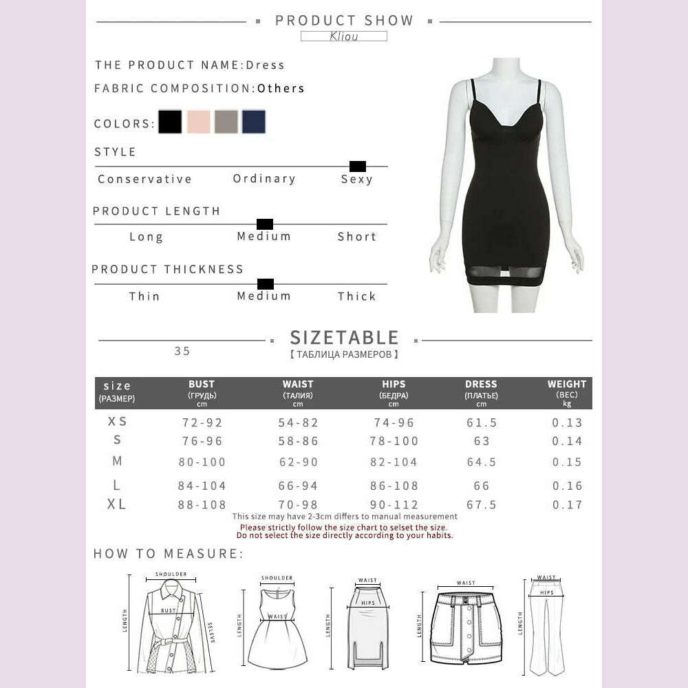 KIMLUD, Kliou Body-Shaping Mini Dress Women Patchwork Mesh Strapless Solid Camisole Skirt Sexy Cleavage Sleeveless Club Female Wear, KIMLUD Womens Clothes