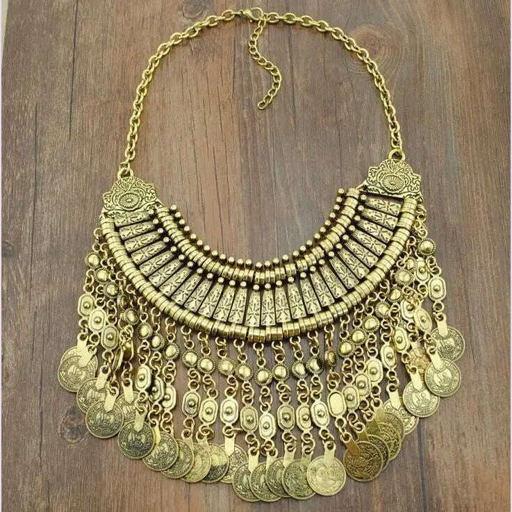 KMVEXO Vintage Multilayer Maxi Boho Statement Necklaces & Pendants Bohemian Coin Necklace Women 2020 Female Choker Collier Femme - KIMLUD