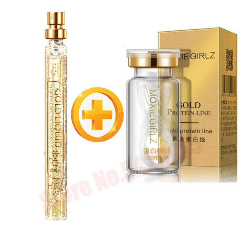 Korean Protein Thread Gold Protein Line Absorbable Anti-wrinkle Face Filler Women Beauty Care Skin Collagen Based - KIMLUD