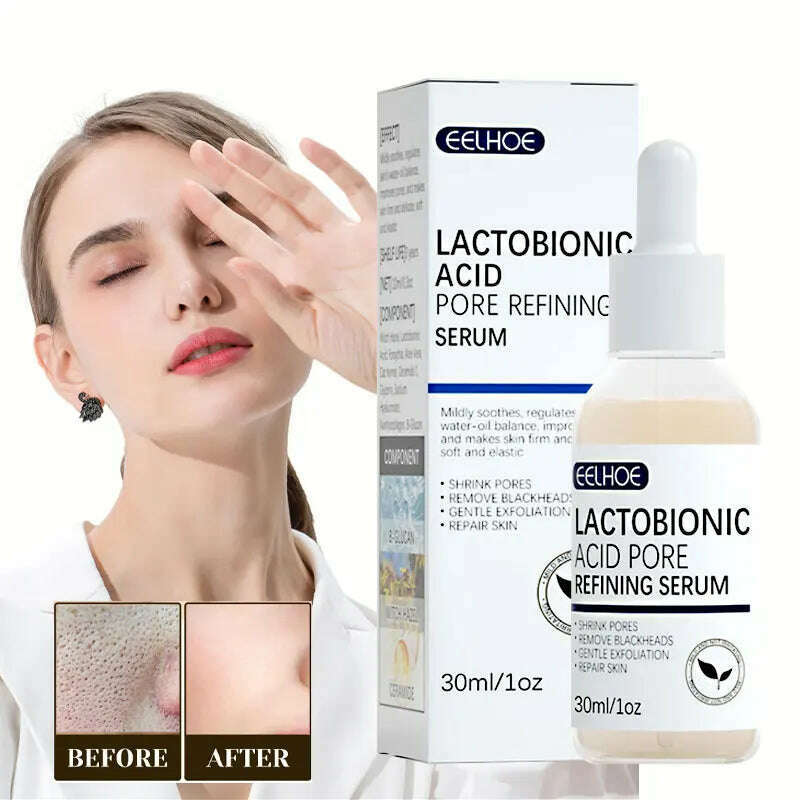 Lactobionic Acid Shrink Pores Facial Serum Firm Moisturizing Essence Liquid Repair Face Pores Beauty Skin Care Korean Cosmetics - KIMLUD